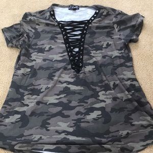 Super soft lace up top
